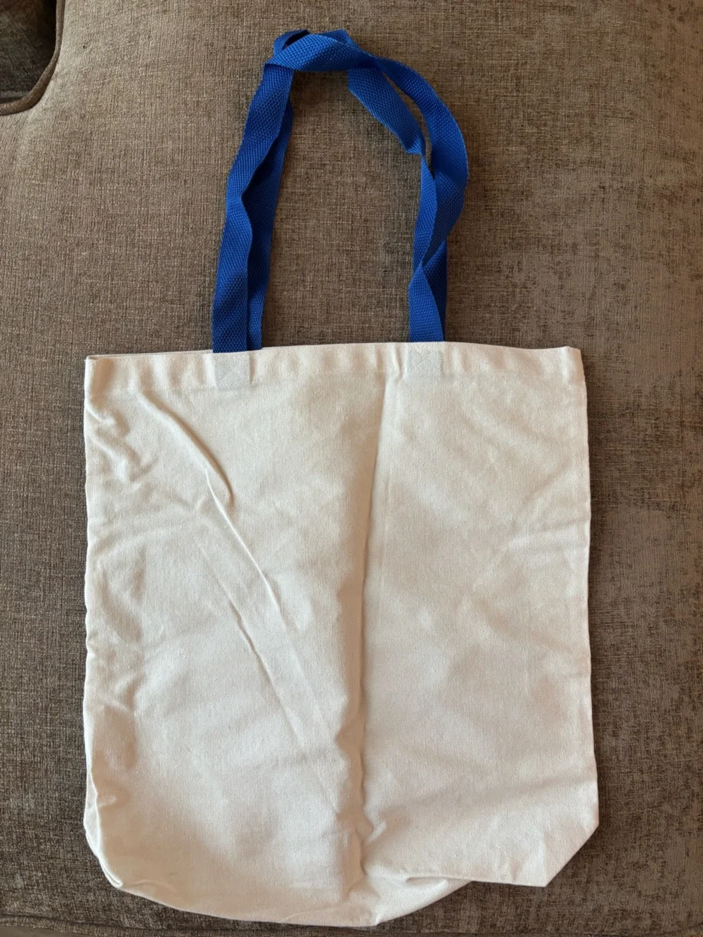 USPS 250 Commemorative Canvas Tote Bag in Cream with Blue Straps